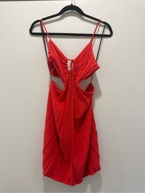 H&M Red Cutout Tie-Back Mini Dress